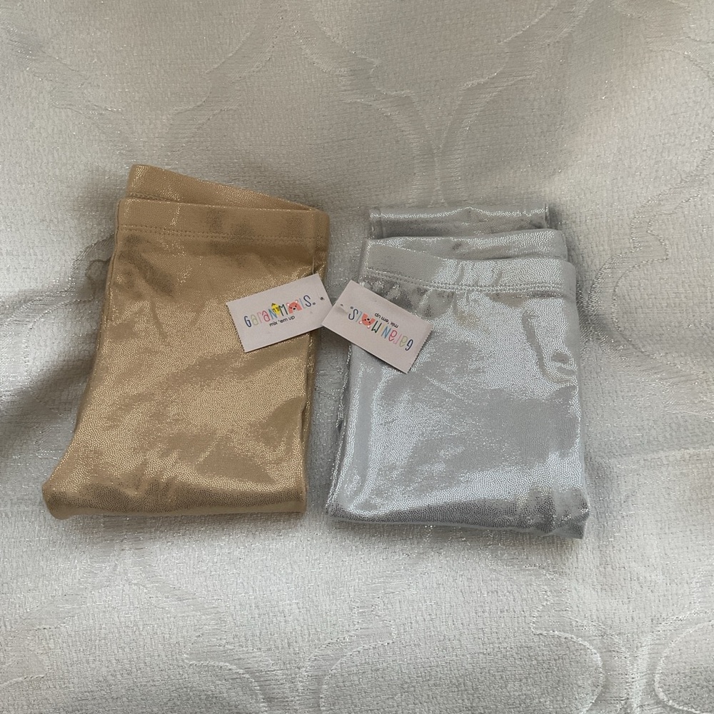 Shiny Gold and Silver Kids Leggings